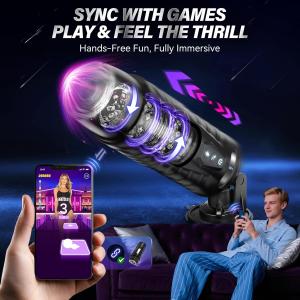 AI Sync Male Masturbator - 7 Thrust/Rotate Modes, LCD Display & Mounting Base